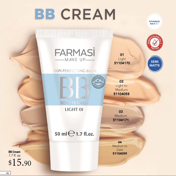 Farmasi Make Up BB Beauty Balm Light 01 - Picture 2 of 3